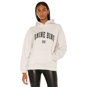 ANINE BING Sport Harvey Hoodie Sweatshirt - S Heather Grey